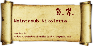 Weintraub Nikoletta névjegykártya